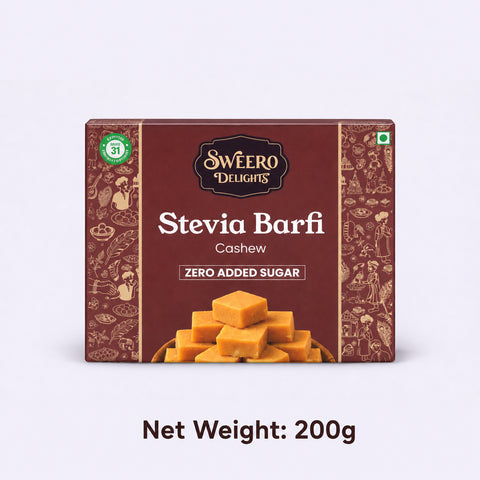 No Added Sugar Cashew Barfi 200g | Sweero Delights