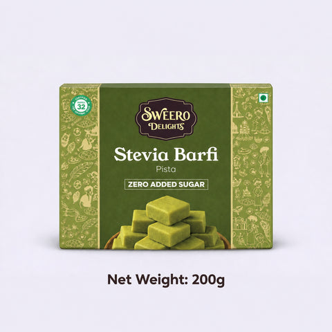 No Added Sugar Pista Barfi Box 200g | Sweero Delights