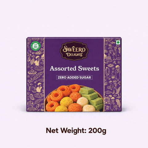 No Added Sugar Assorted Indian Sweets 200g | Sweero Delight